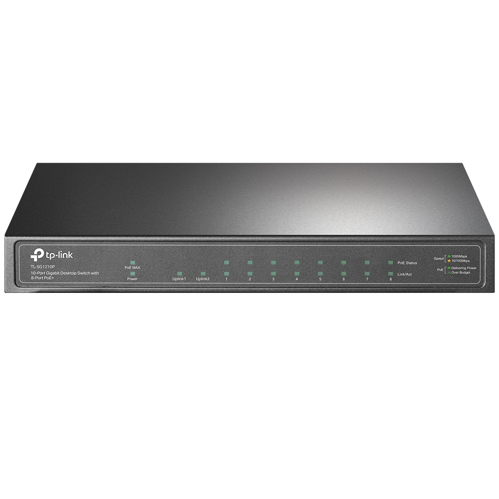 [TL-SG1210P] TP-Link TL-SG1210P network switch Unmanaged Gigabit Ethernet (10/100/1000) Power over Ethernet (PoE) Grey