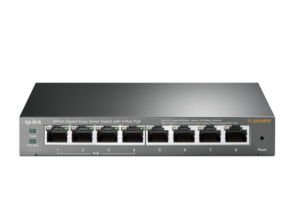 [TL-SG108PE] TP-Link 8-Port Gigabit Easy Smart Switch with 4-Port PoE