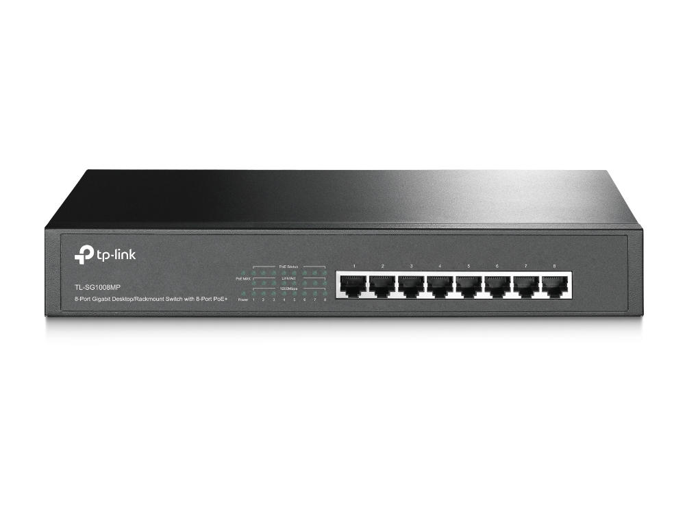 [TL-SG1008MP] TP-Link TL-SG1008MP Unmanaged Gigabit Ethernet (10/100/1000) Power over Ethernet (PoE) 1U Black