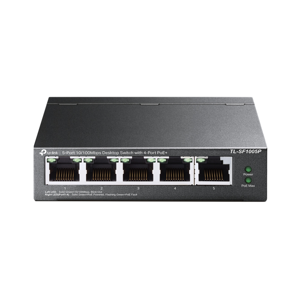 [TL-SF1005P] TP-Link 5-Port 10/100Mbps Desktop PoE Switch with 4-Port