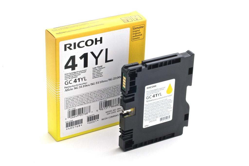 ORIGINAL Ricoh cartuccia gelo giallo GC41YL 405768 ~600 Seiten