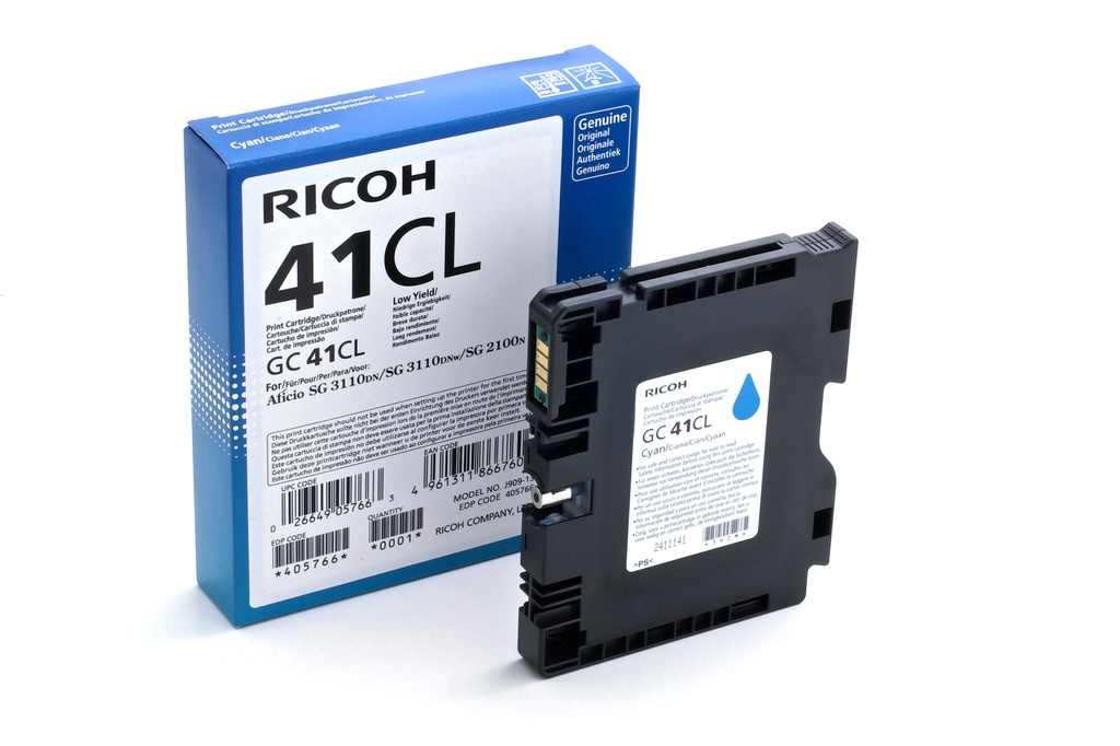 ORIGINAL Ricoh cartuccia gelo ciano GC41CL 405766 ~600 Seiten