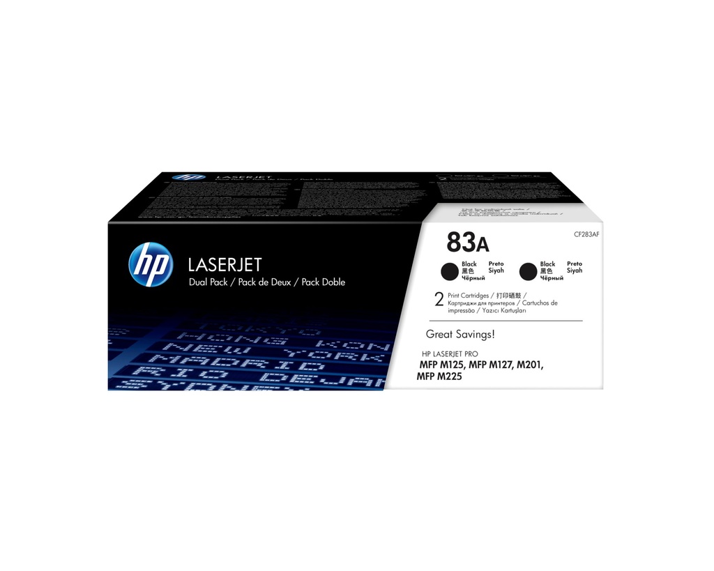 ORIGINAL HP Multipack nero CF283AD 83A ~3000 Seiten Nastro Trasferimento Termico
