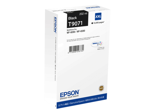 [C13T90714N] ORIGINAL Epson Cartuccia d'inchiostro nero C13T90714N T9071 XXL ~10000 Seiten 202ml