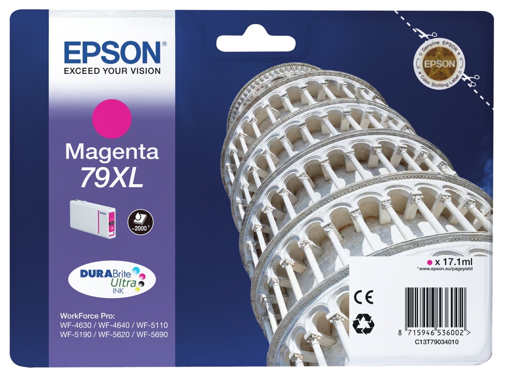 ORIGINAL Epson Cartuccia d'inchiostro magenta C13T79034010 79 XL ~2000 Seiten 17,1ml 79XL