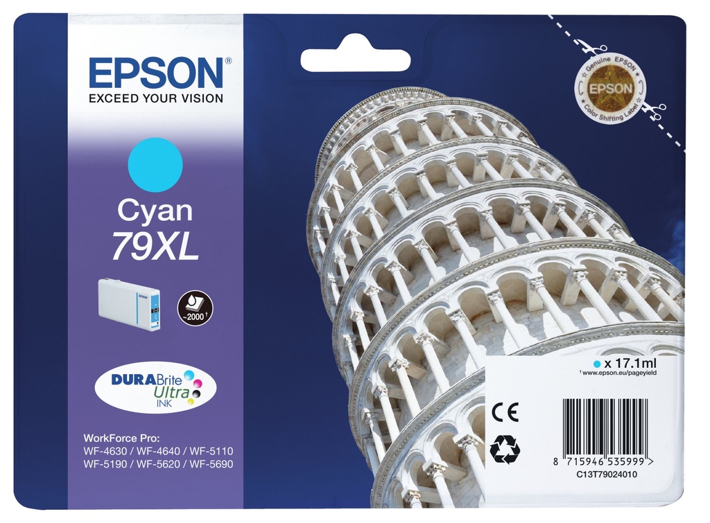 [C13T79024010] ORIGINAL Epson Cartuccia d'inchiostro ciano C13T79024010 79 XL ~2000 Seiten 17,1ml 79XL