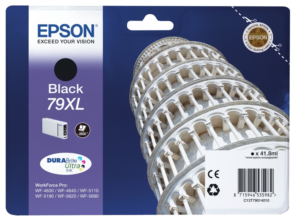 [C13T79014010] ORIGINAL Epson Cartuccia d'inchiostro nero C13T79014010 79 XL ~2600 Seiten 41,8ml 79XL