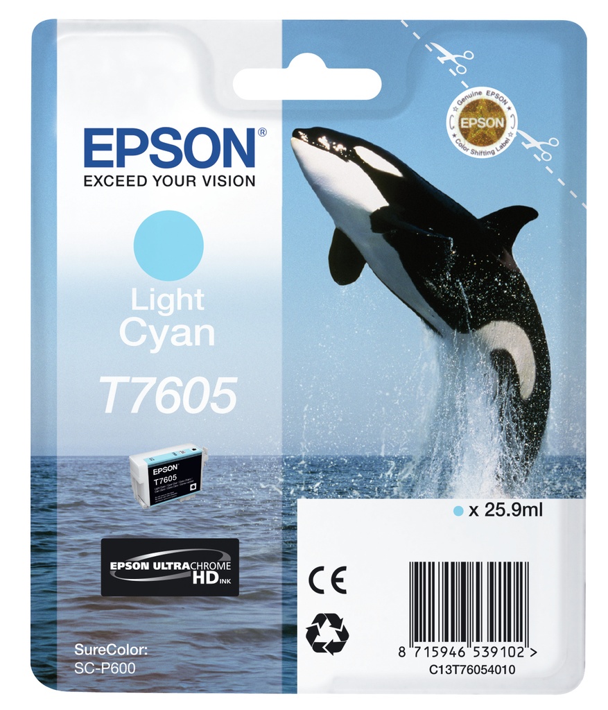 ORIGINAL Epson Cartuccia d'inchiostro ciano (chiaro) C13T76054010 T7605 25,9ml UltraChrome HD