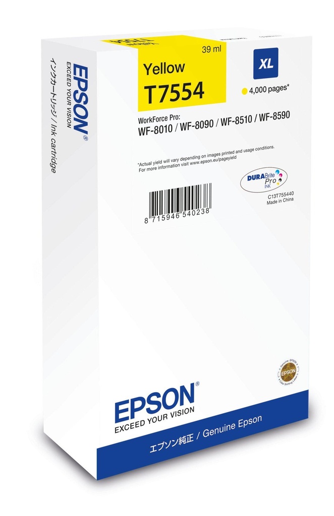 [C13T75544N] Epson WF-8xxx Series Ink Cartridge XL Yellow