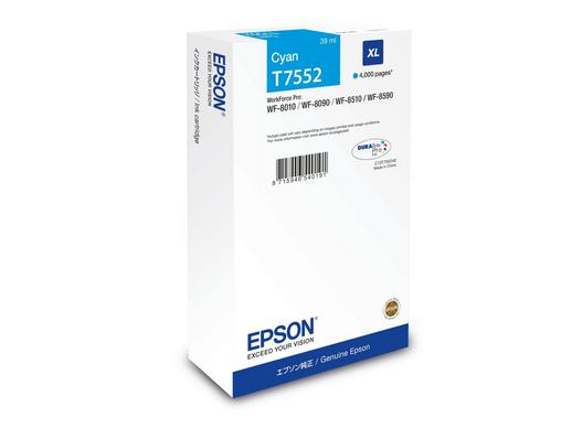[C13T75524N] ORIGINAL Epson Cartuccia d'inchiostro ciano C13T75524N T7552 XL ~4000 Seiten 39ml