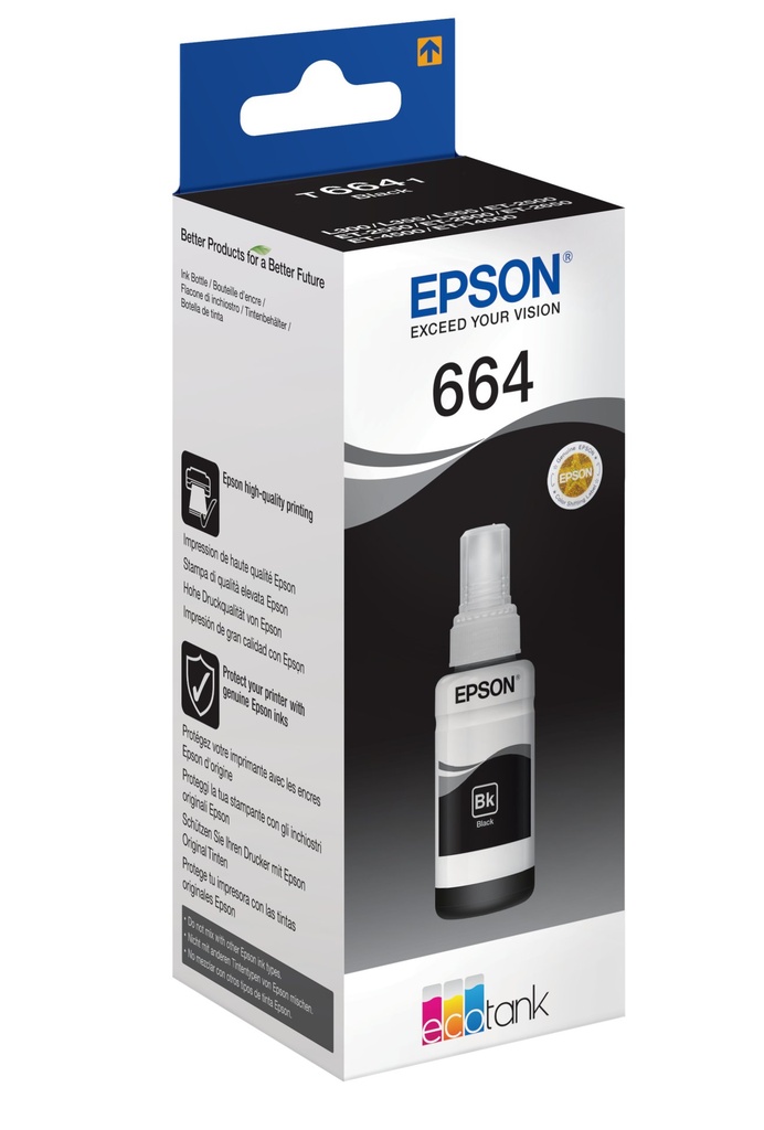 ORIGINAL Epson Cartuccia d'inchiostro nero C13T664140 664 ~4500 Seiten 70ml