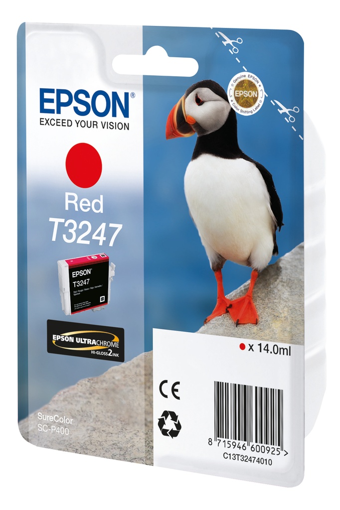 [C13T32474010] ORIGINAL Epson Cartuccia d'inchiostro Rosso C13T32474010 T3247 ~980 Seiten 14ml