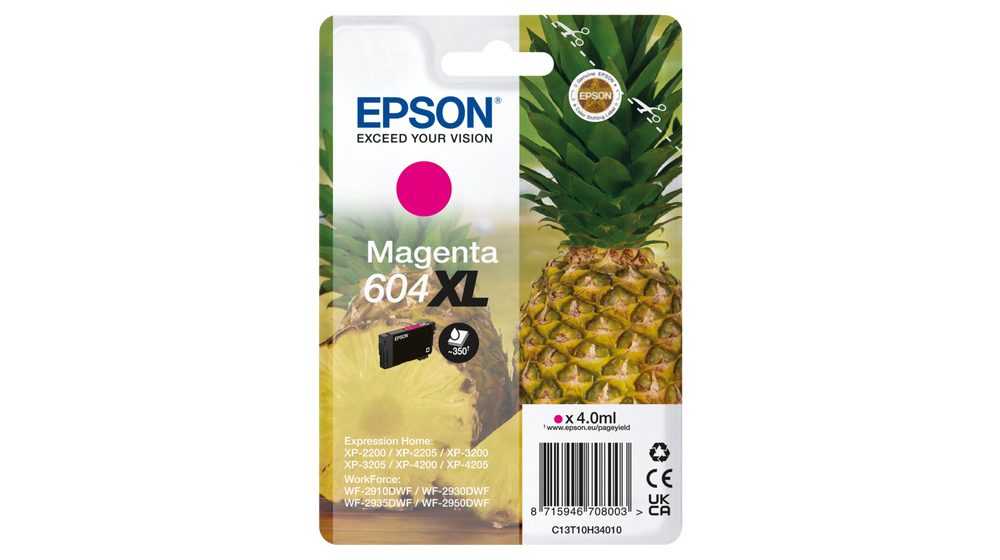 [C13T10H34010] ORIGINAL Epson Cartuccia d'inchiostro magenta C13T10H34010 604 XL ~350 Seiten 4ml