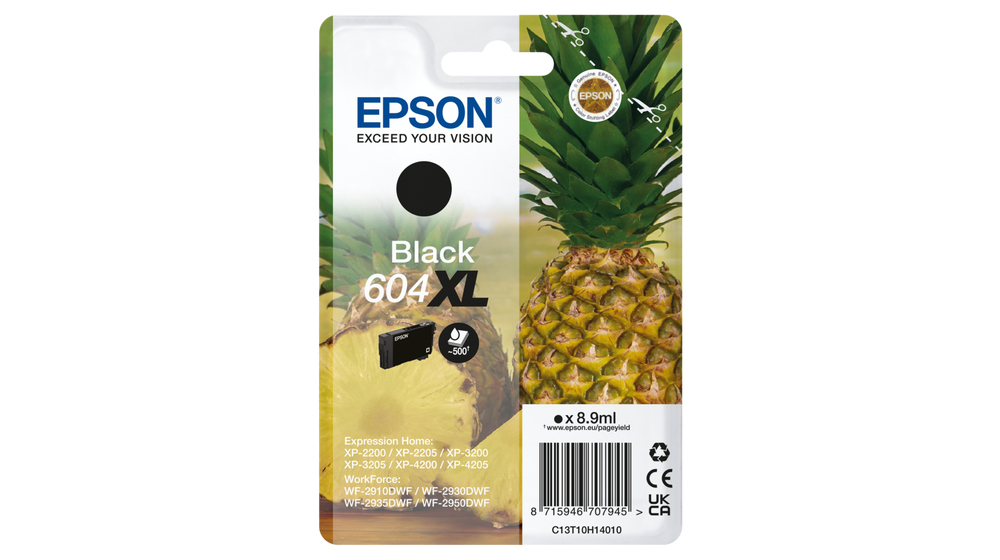 [C13T10H14010] ORIGINAL Epson Cartuccia d'inchiostro nero C13T10H14010 604 XL ~500 Seiten 8,9ml