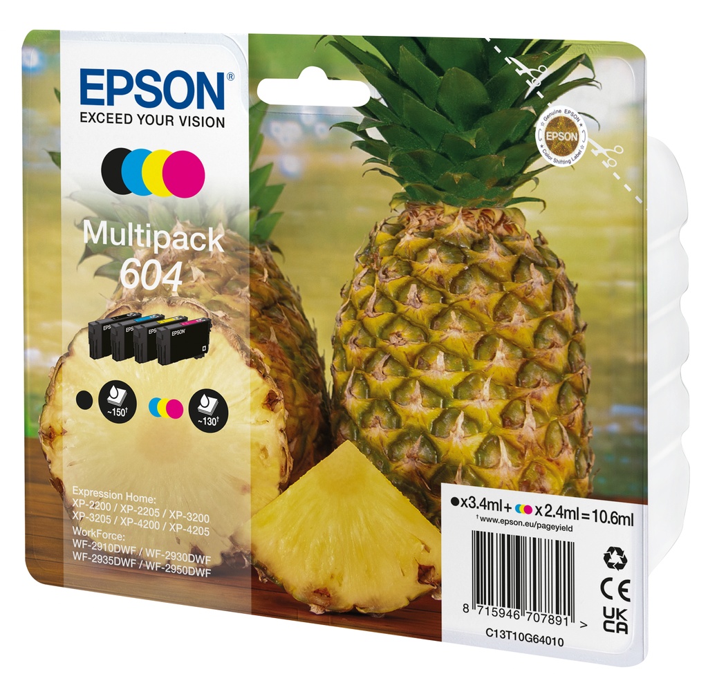 [C13T10G64020] Epson 604 ink cartridge 4 pc(s) Original Standard Yield Black, Cyan, Magenta, Yellow