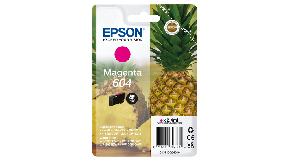 [C13T10G34010] ORIGINAL Epson Cartuccia d'inchiostro magenta C13T10G34010 604 ~130 Seiten 2,4ml