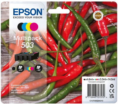 [C13T09Q64020] Epson 503 ink cartridge 4 pc(s) Original Standard Yield Black, Cyan, Magenta, Yellow