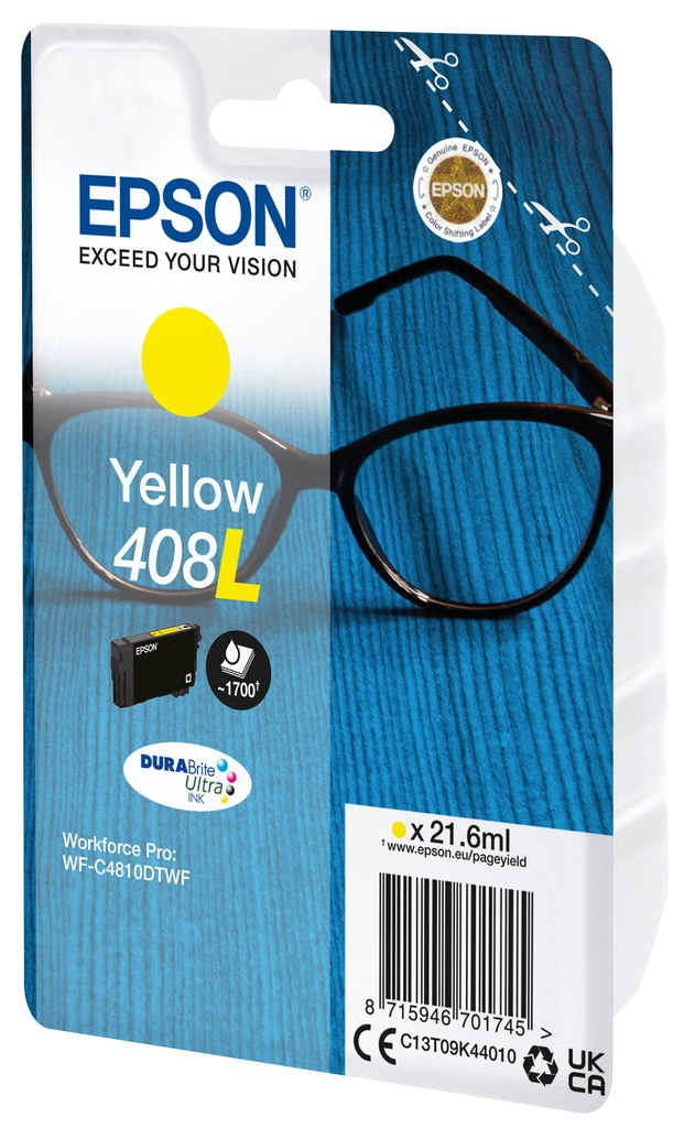 [C13T09K44010] ORIGINAL Epson Cartuccia d'inchiostro giallo C13T09K44010 408L ~1700 Seiten 21,6ml