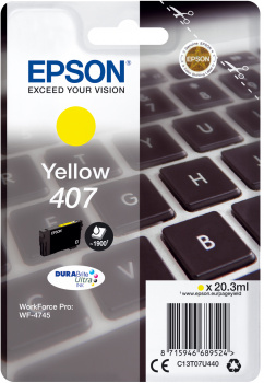 [C13T07U440] ORIGINAL Epson Cartuccia d'inchiostro giallo C13T07U440 407 ~1900 Seiten 20,3ml