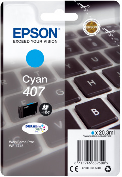[C13T07U240] ORIGINAL Epson Cartuccia d'inchiostro ciano C13T07U240 407 ~1900 Seiten 20,3ml
