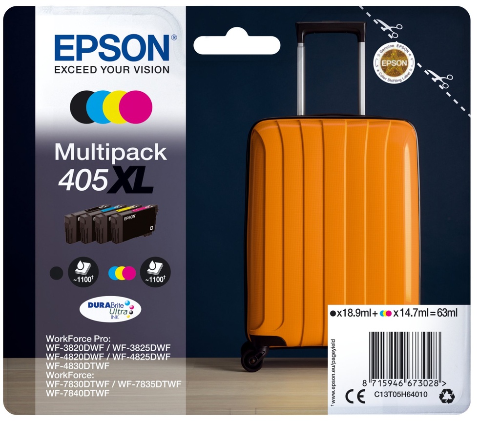 [C13T05H64020] Epson 405XL ink cartridge 1 pc(s) Original High (XL) Yield Black, Cyan, Magenta, Yellow