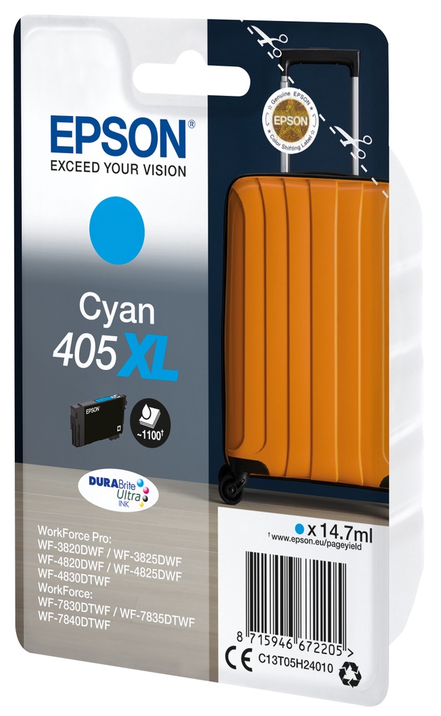 [C13T05H24010] Epson 405XL DURABrite Ultra Ink ink cartridge 1 pc(s) Original High (XL) Yield Cyan