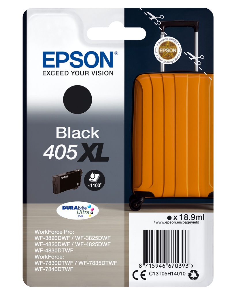 [C13T05H14020] Epson 405XL ink cartridge 1 pc(s) Original High (XL) Yield Black