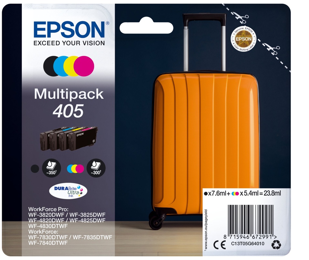 [C13T05G64020] Epson 405 ink cartridge 1 pc(s) Original Standard Yield Black, Cyan, Magenta, Yellow