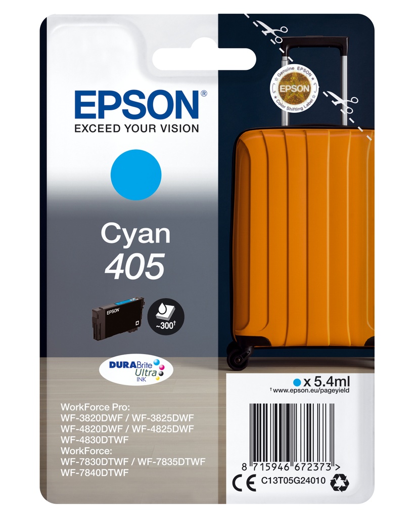 [C13T05G24020] Epson 405 ink cartridge 1 pc(s) Original Standard Yield Cyan