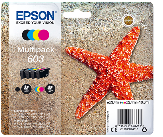 [C13T03U64020] Epson C13T03U64020 ink cartridge 1 pc(s) Original Standard Yield Black, Cyan, Magenta, Yellow