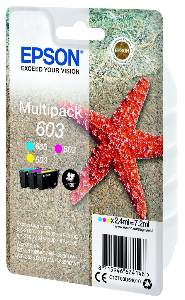 [C13T03U54020] Epson C13T03U54020 ink cartridge 1 pc(s) Original Standard Yield Cyan, Magenta, Yellow