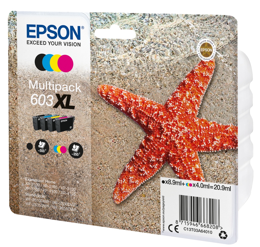 [C13T03A64010] Epson C13T03A64010 ink cartridge 1 pc(s) Original High (XL) Yield Black, Cyan, Magenta, Yellow