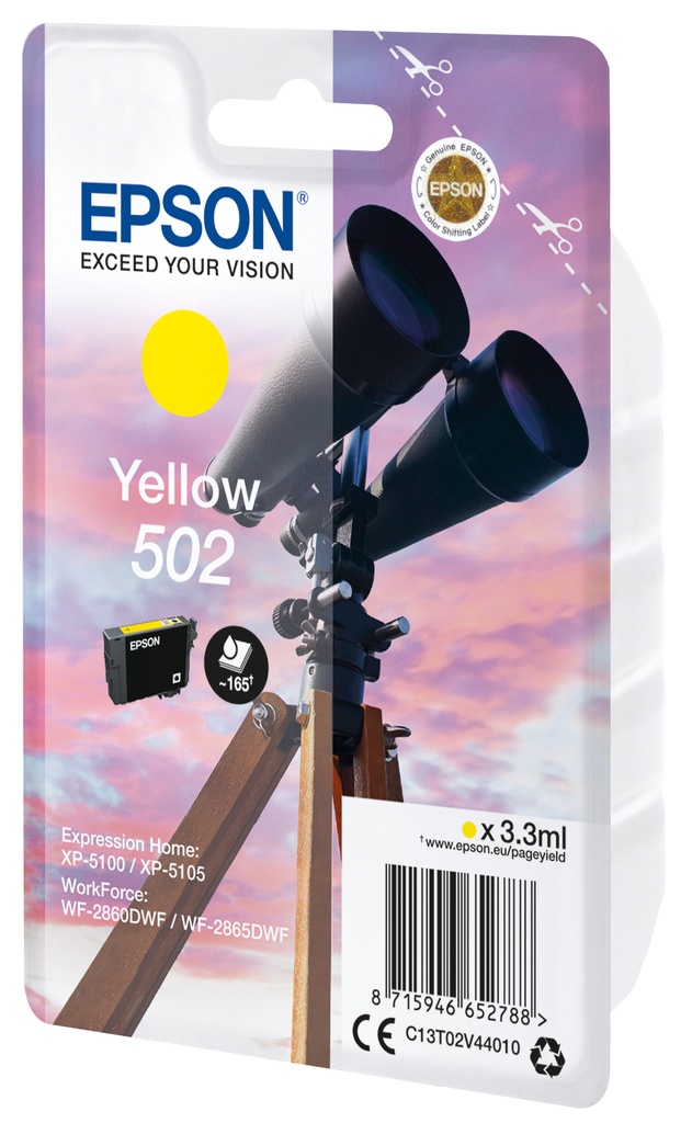 [C13T02V44020] Epson Singlepack Yellow 502 Ink