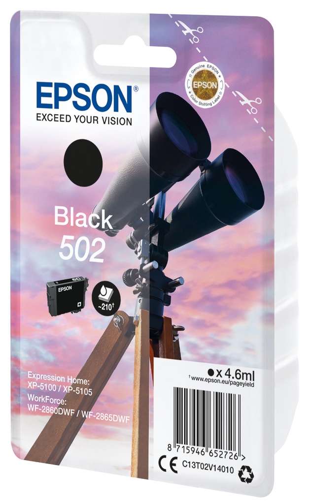 [C13T02V14020] Epson Singlepack Black 502 Ink