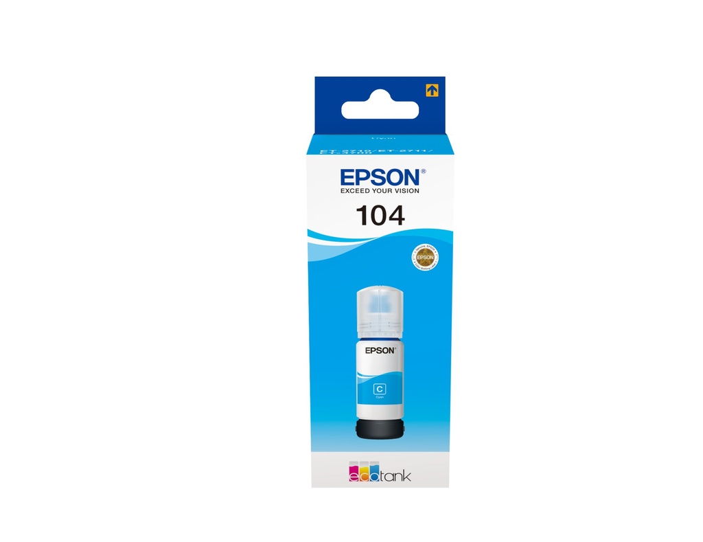 [C13T00P240] ORIGINAL Epson Cartuccia d'inchiostro ciano C13T00P240 104 ~7500 Seiten 65ml