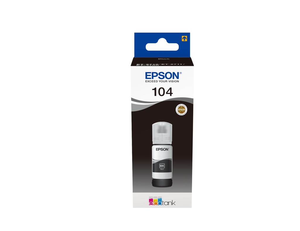 [C13T00P140] ORIGINAL Epson Cartuccia d'inchiostro nero C13T00P140 104 ~4500 Seiten 65ml