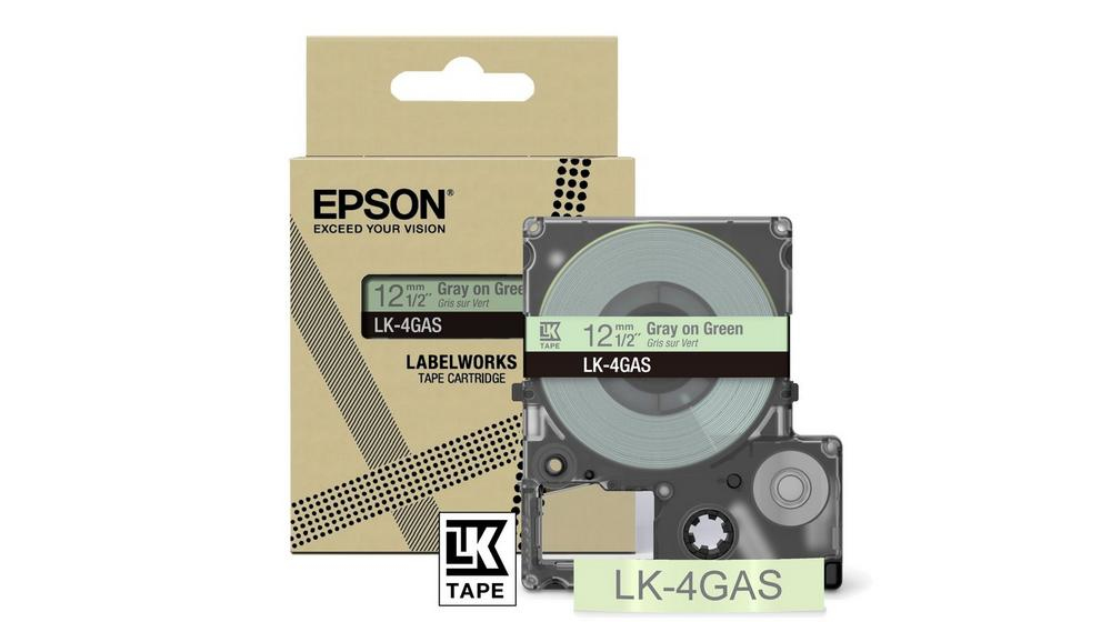ORIGINAL Epson Nastro Grigiosuverde chiaro LK-4GAS C53S672105