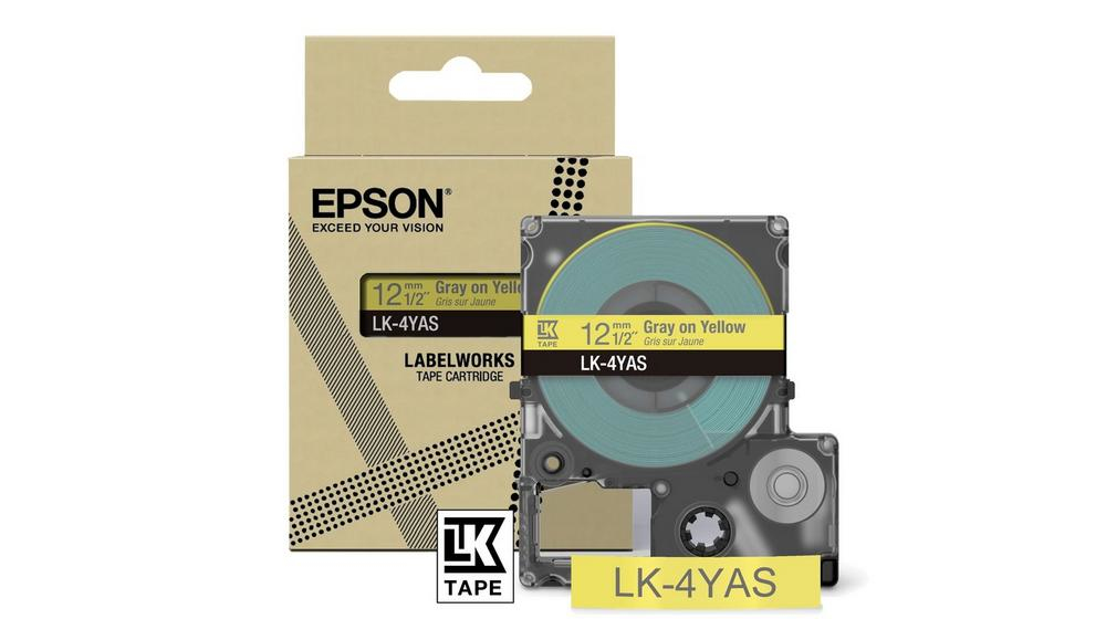 ORIGINAL Epson Nastro Grigiosugiallo LK-4YAS C53S672104