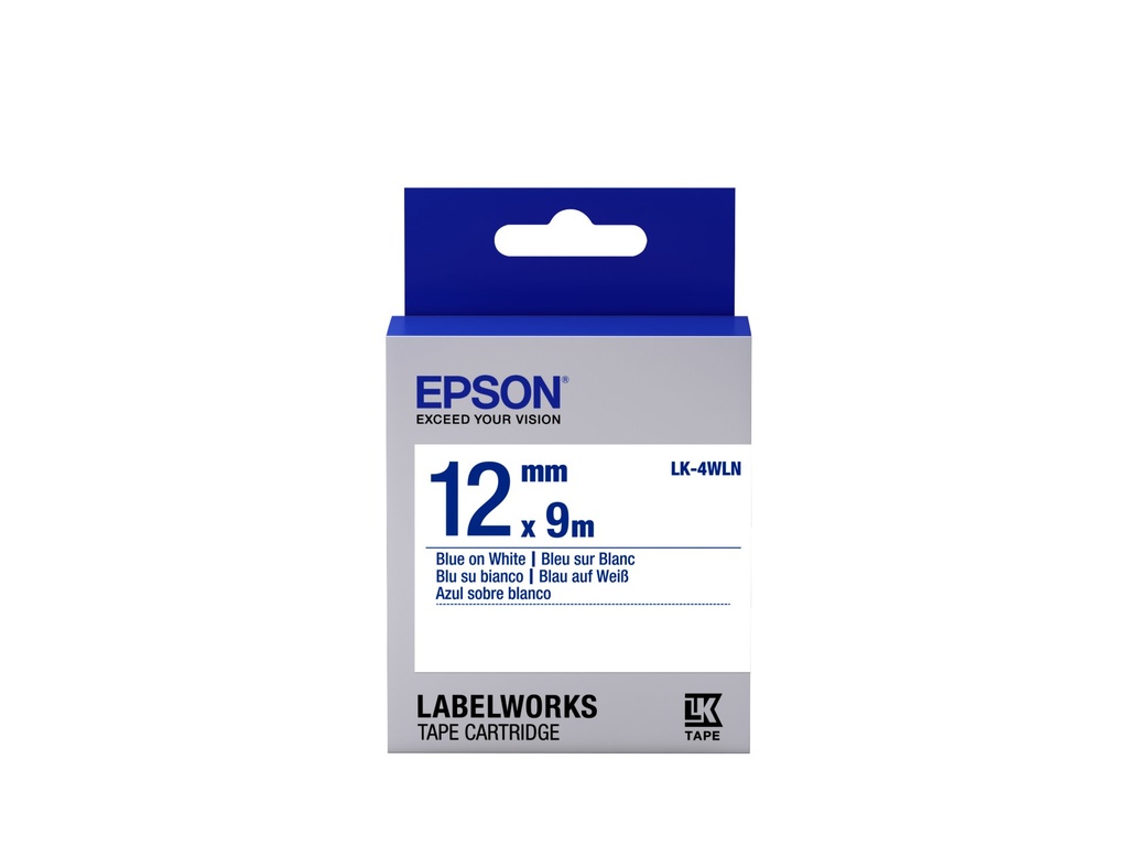 [C53S654022] Epson Label Cartridge Standard LK-4WLN Blue/White 12mm (9m)