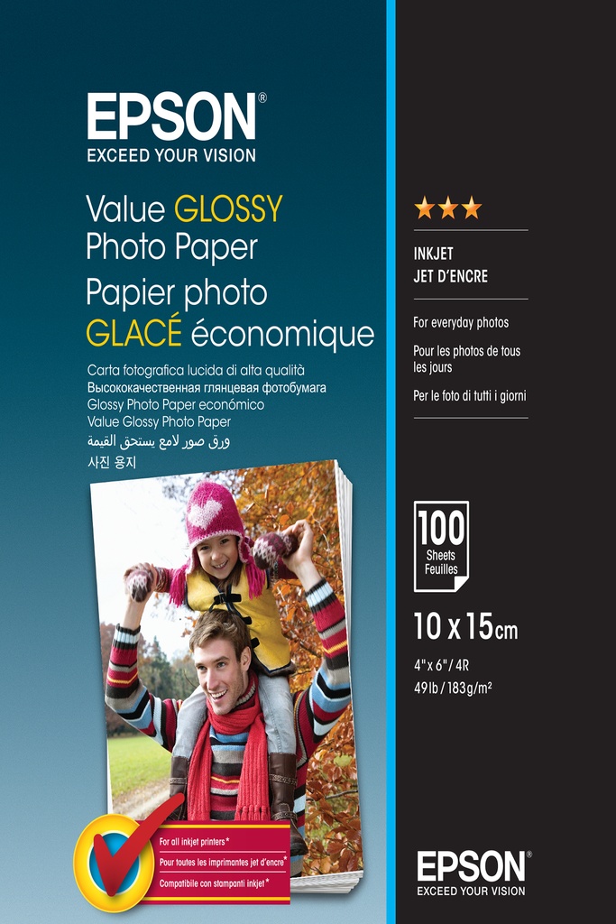 [C13S400039] Epson Value Glossy Photo Paper - 10x15cm - 100 sheets