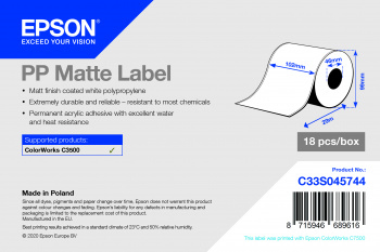 [C33S045744] C33S045744 PP MATTE LABEL 102MMX29M