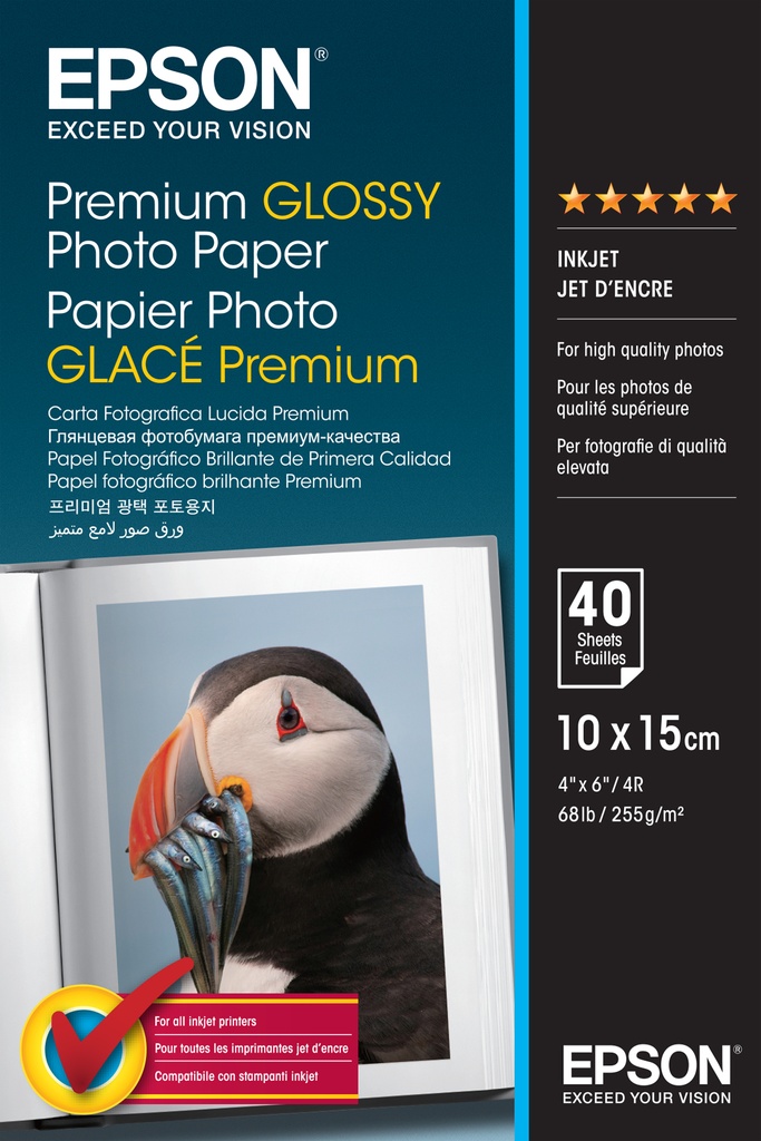 [C13S042153] Epson Premium Glossy Photo Paper - 10x15cm - 40 Sheets