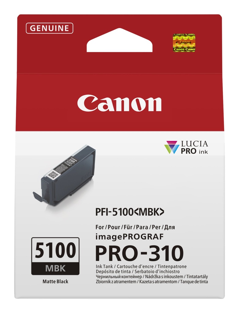 ORIGINAL Canon Cartuccia d'inchiostro Nero (opaco) PFI-5100mbk 6951C001 14ml