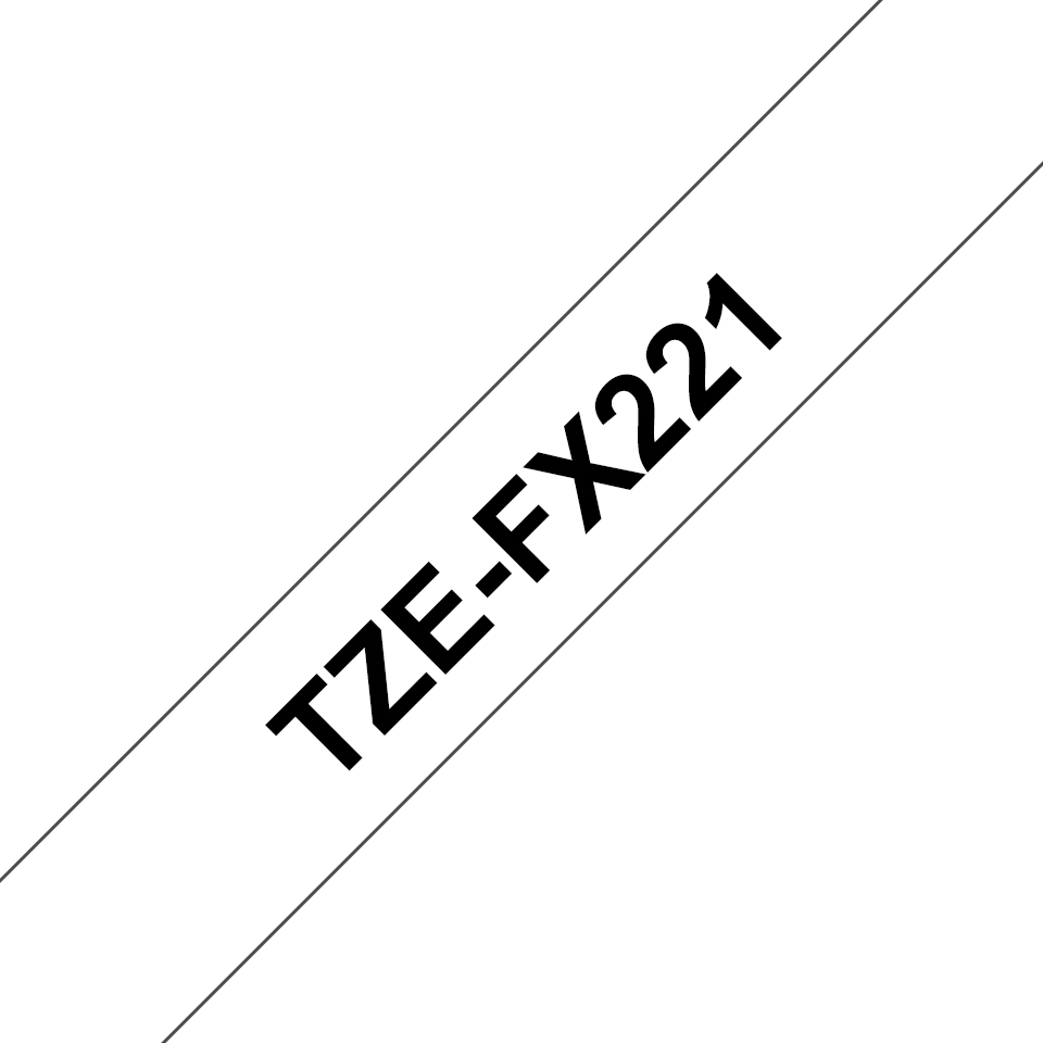 ORIGINAL Brother Nastro Nero su bianco TZe-FX221 TZ-FX221 9 mm x 8 m, laminato