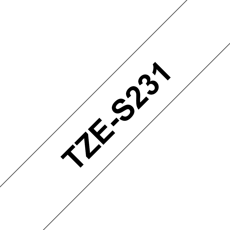 ORIGINAL Brother Nastro Nero su bianco TZe-S231 TZ-S231 12 mm x 8 m, laminato
