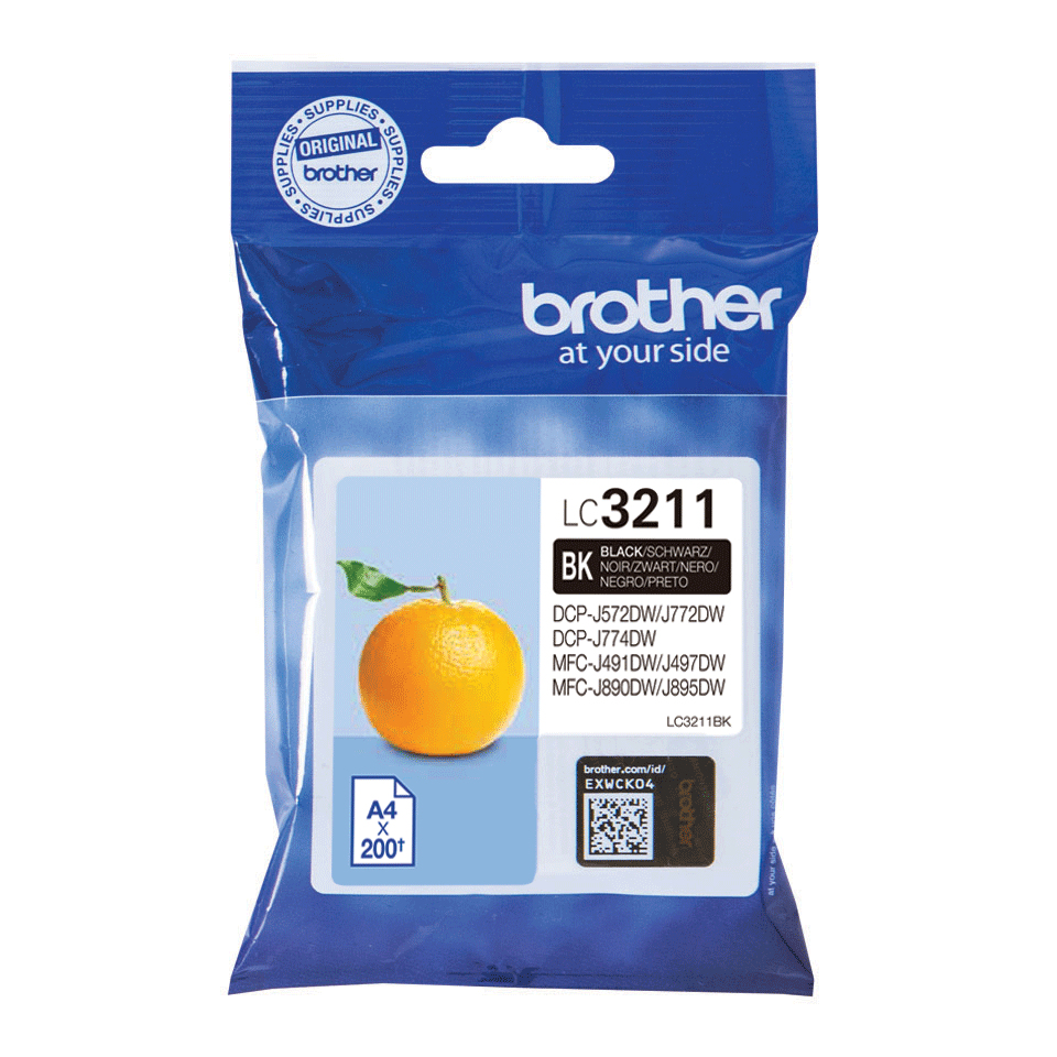 ORIGINAL Brother Cartuccia d'inchiostro nero LC3211BK LC-3211 ~200 Seiten