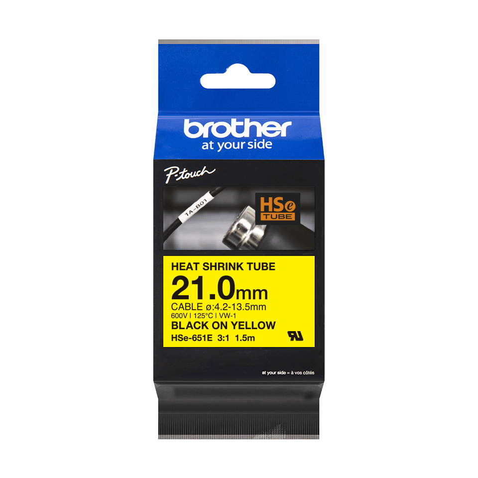 ORIGINAL Brother Nastro Nero su giallo HSe-651E
