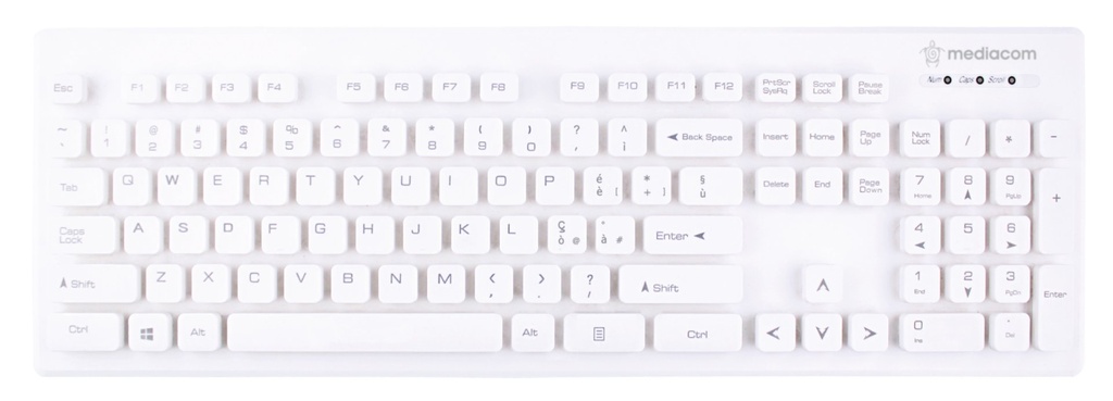 MEDIACOM USB SPIN KEYBOARD WHITE