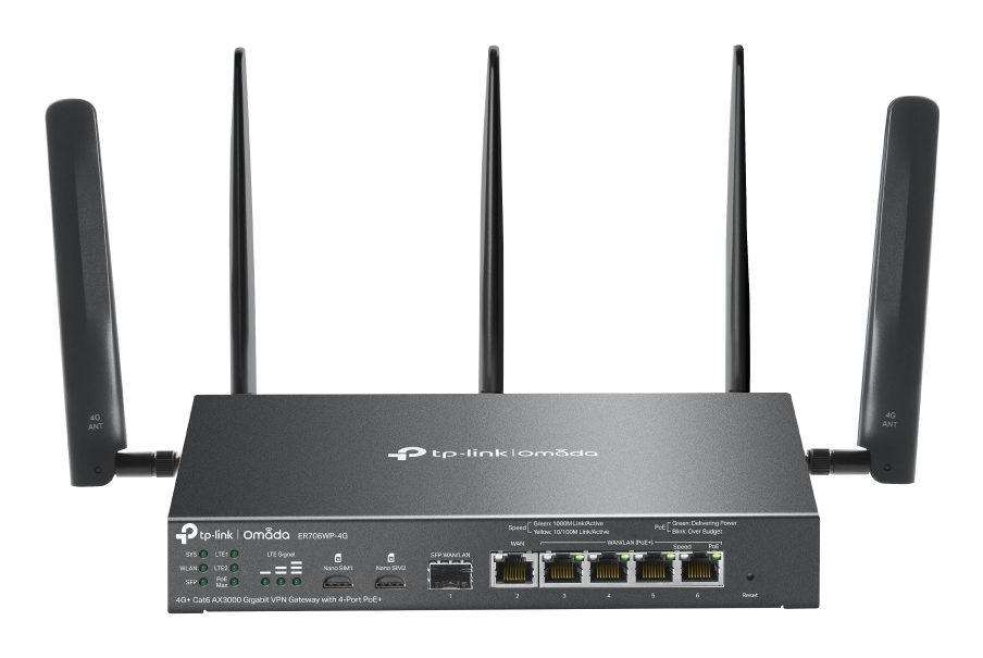 [ER706WP-4G] TP-Link ER706WP-4G wireless router Gigabit Ethernet Dual-band (2.4 GHz / 5 GHz) Black