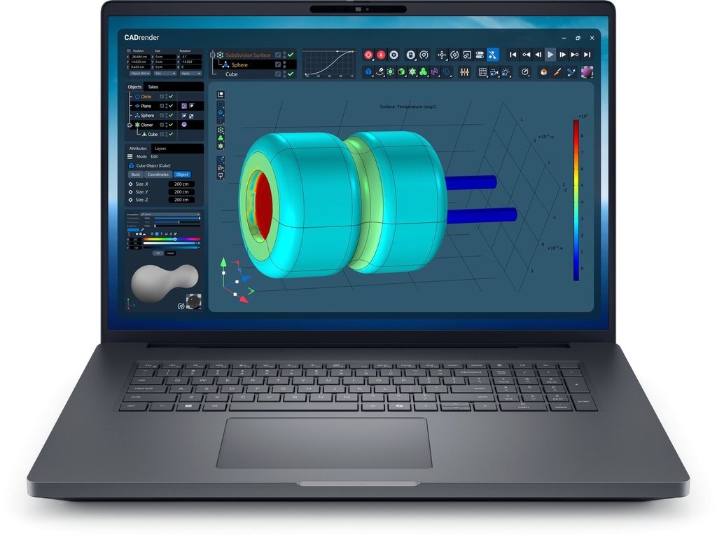 [WC4TK] DELL Pro Max 18 Plus MB18250 Intel Core Ultra 9 285HX Mobile workstation 45.7 cm (18") Quad HD+ 32 GB DDR5-SDRAM 1 TB SSD NVIDIA RTX PRO 3000 Blackwell Wi-Fi 7 (802.11be) Windows 11 Pro Italian Black
